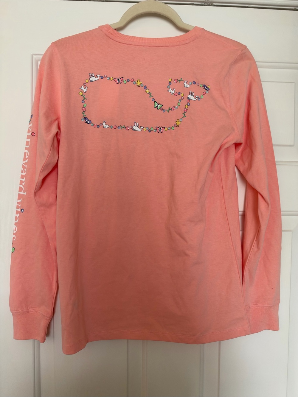 Vineyard Vines Coral Long-Sleeve Tee with Butterfly Whale